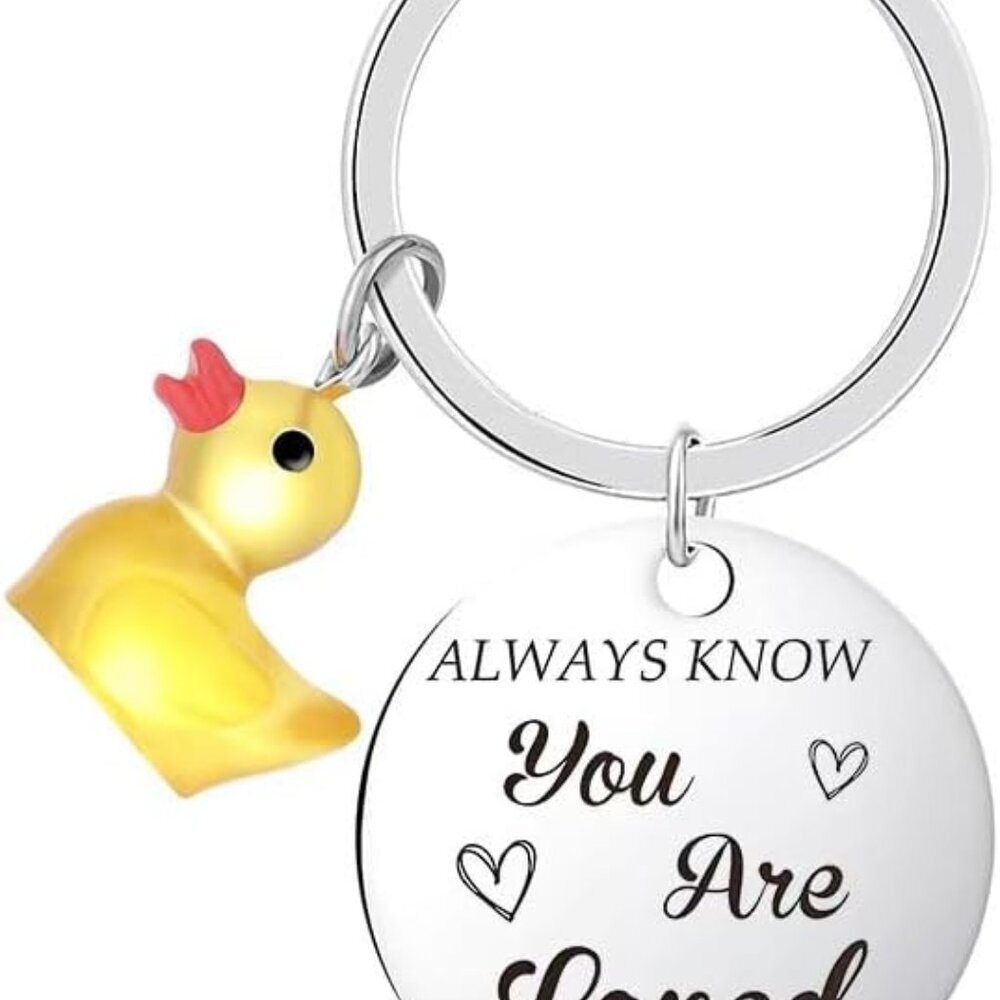 Inspirational Keychain Funny Ducking Key Chain Lucky Duck Charms Novelty Gifts